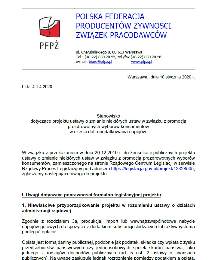 Stanowisko PFP ZP